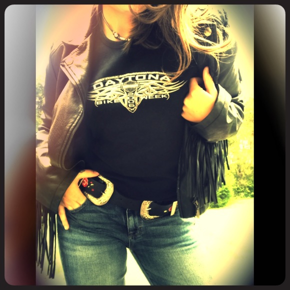 Daytona Beach Bike Week 2005 Glitter Harley Biker - Picture 3 of 4